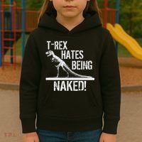 T-Rex Hates Being Naked Kids Hoodie thumb 3