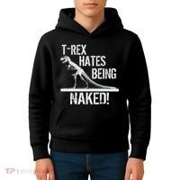 T-Rex Hates Being Naked Kids Hoodie thumb 4