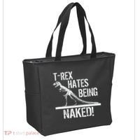 T-Rex Hates Being Naked Tote Bag thumb 2