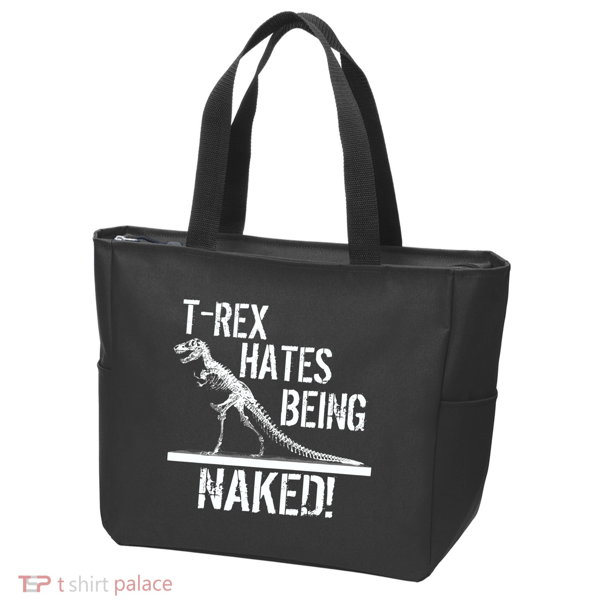 T-Rex Hates Being Naked Tote Bag
