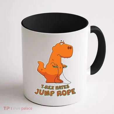 T-Rex Hates Jump Rope Coffee Mug back