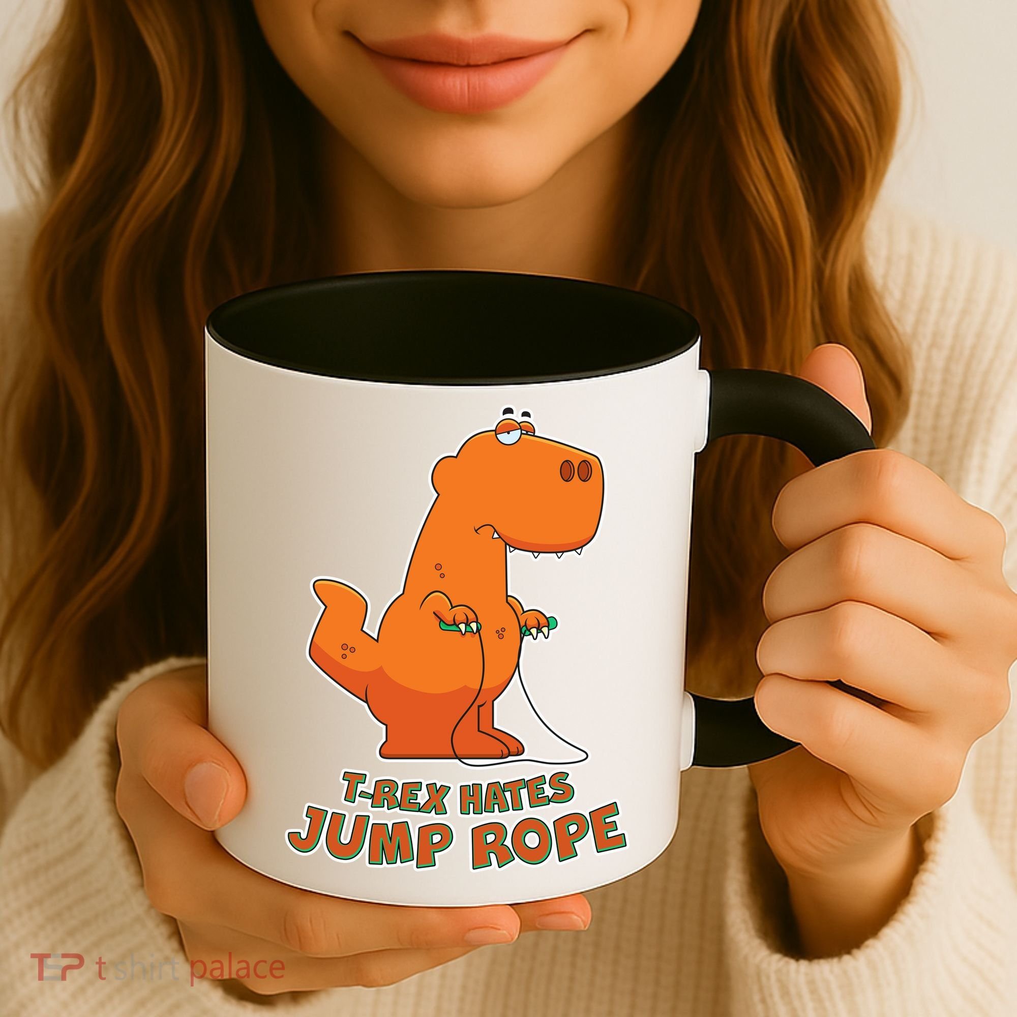 T-Rex Hates Jump Rope Coffee Mug