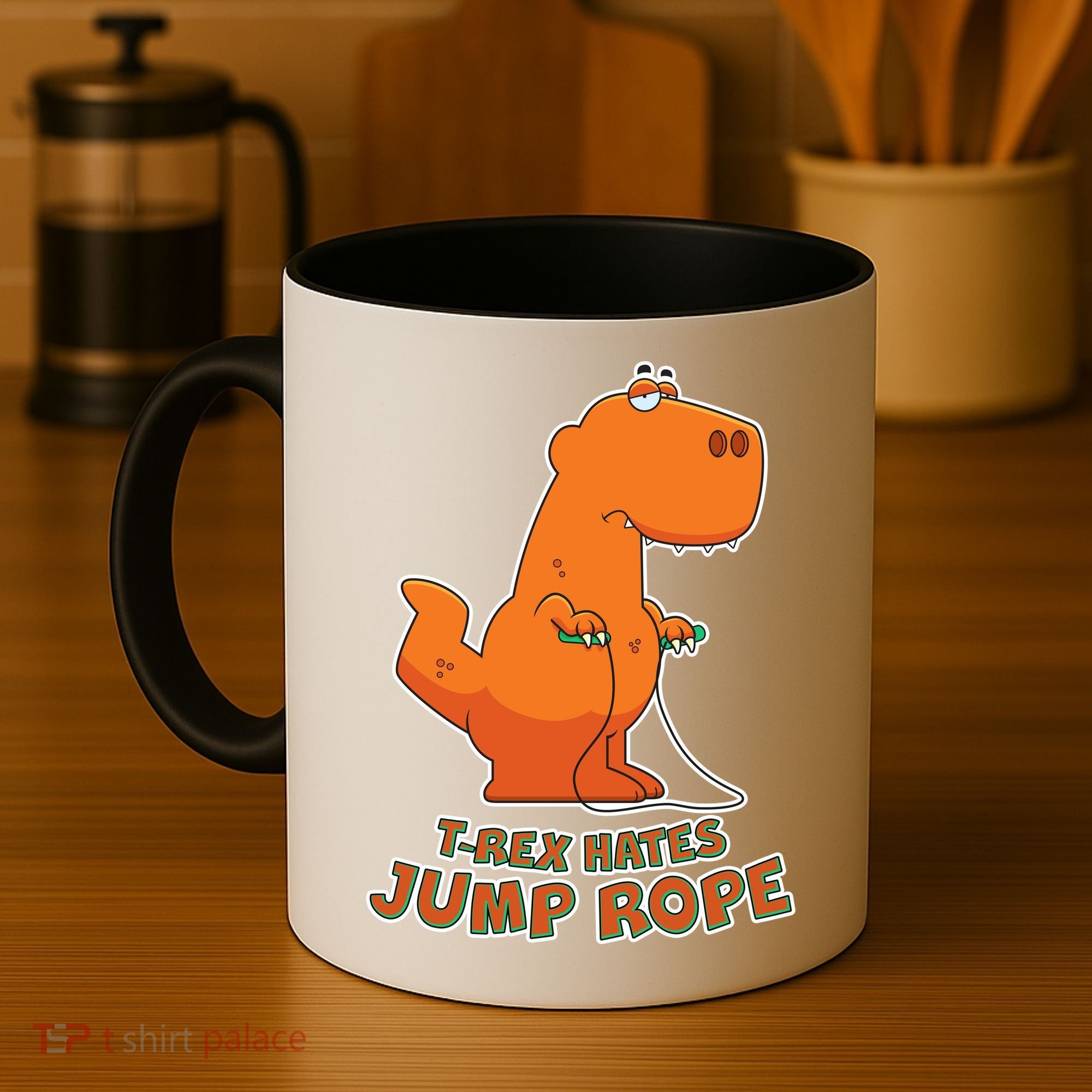 T-Rex Hates Jump Rope Coffee Mug