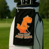 T-Rex Hates Jump Rope Golf Towel thumb 2