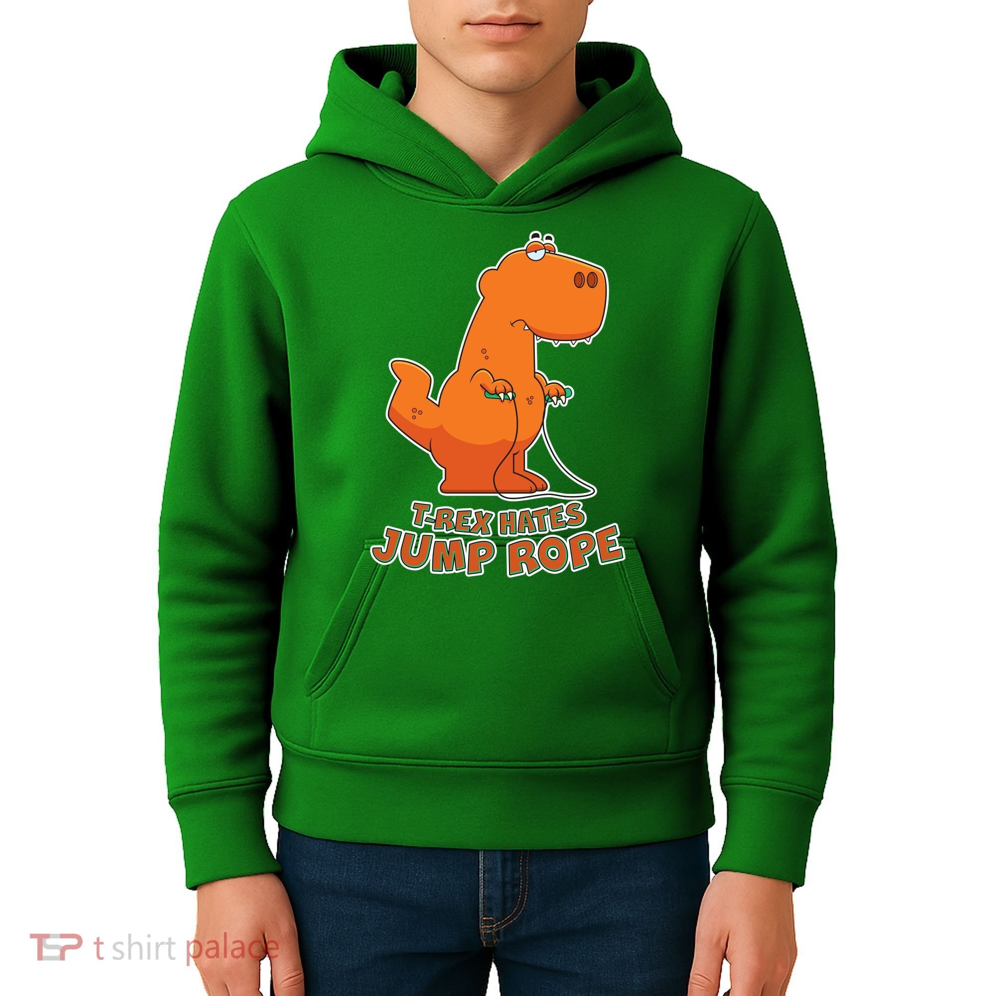 T-Rex Hates Jump Rope Kids Hoodie