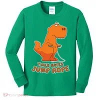 T-Rex Hates Jump Rope Kids Long Sleeve Shirt thumb 0