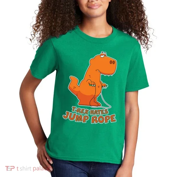 T-Rex Hates Jump Rope Kids T-Shirt