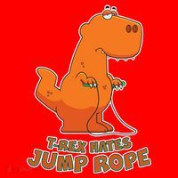 T-Rex Hates Jump Rope Santa Hat thumb 1