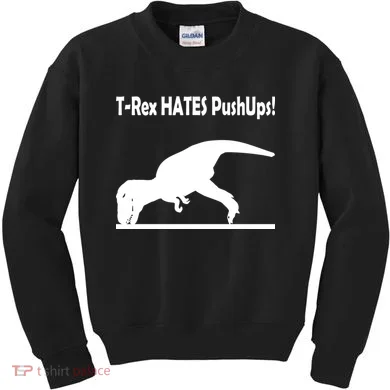 T-Rex Hates Push-Ups Kids Sweatshirt