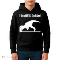 T-Rex Hates Push-Ups Kids Hoodie thumb 4