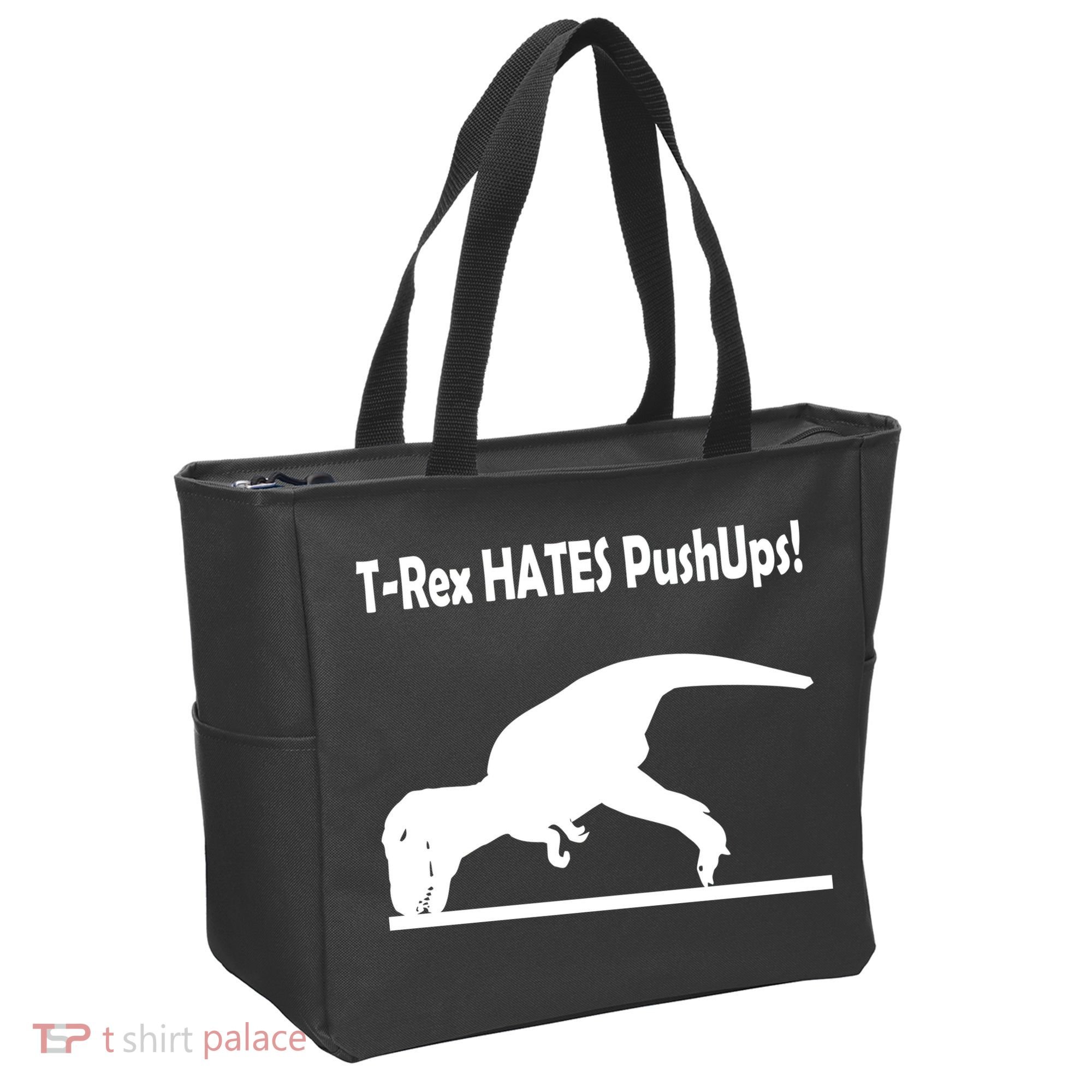 T-Rex Hates Push-Ups Tote Bag
