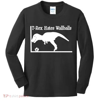 T-Rex Hates Wallballs Kids Long Sleeve Shirt
