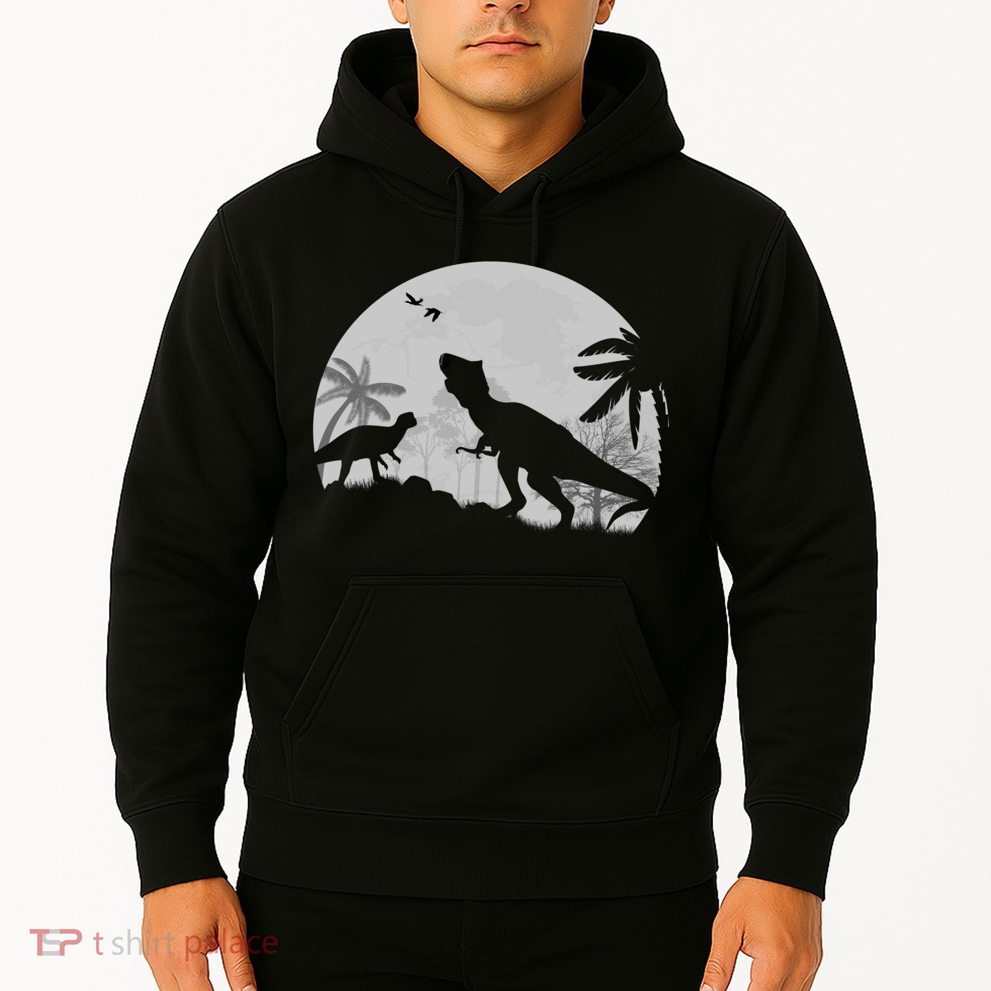 T-Rex In The Moon Hoodie
