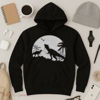 T-Rex In The Moon Hoodie thumb 3