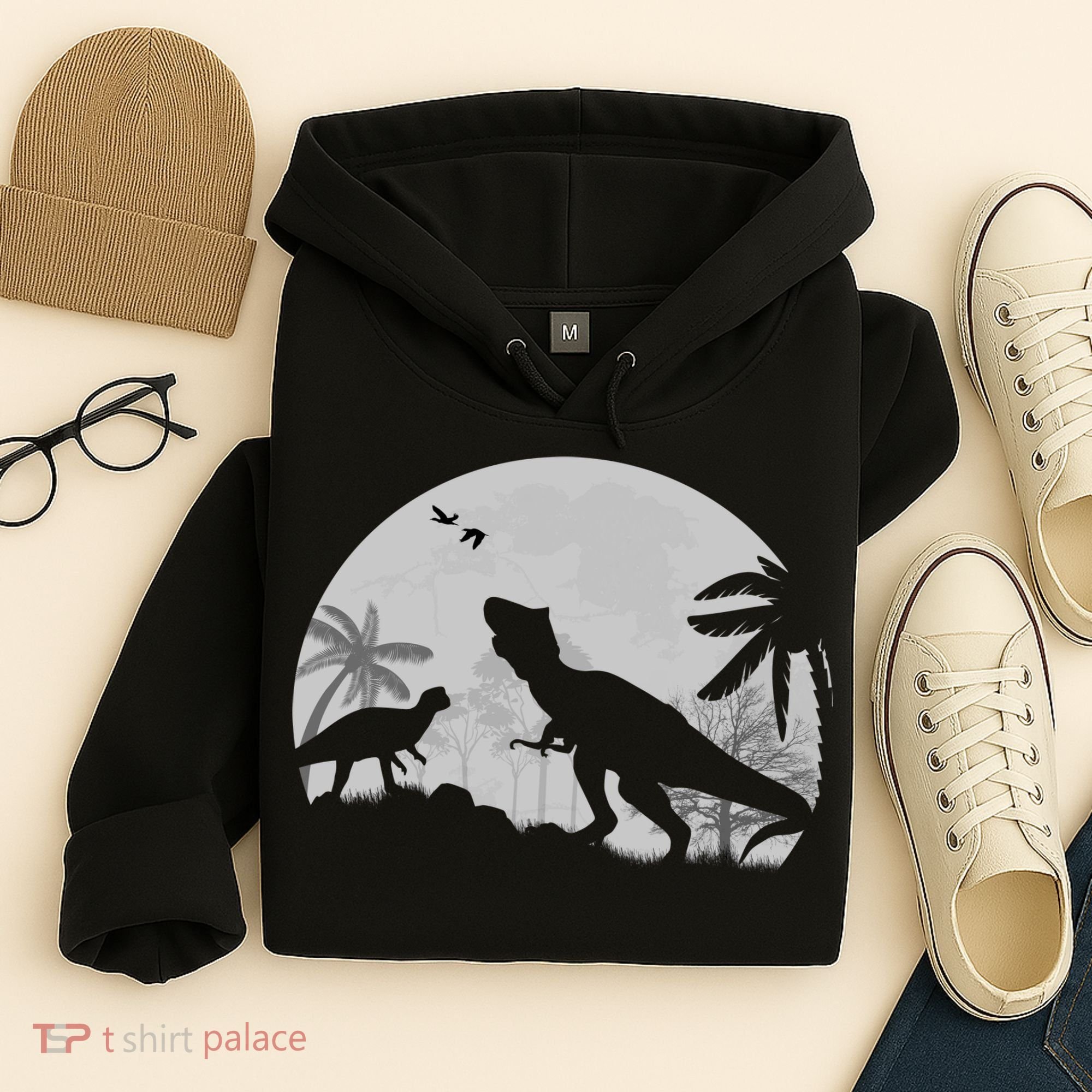 T-Rex In The Moon Hoodie