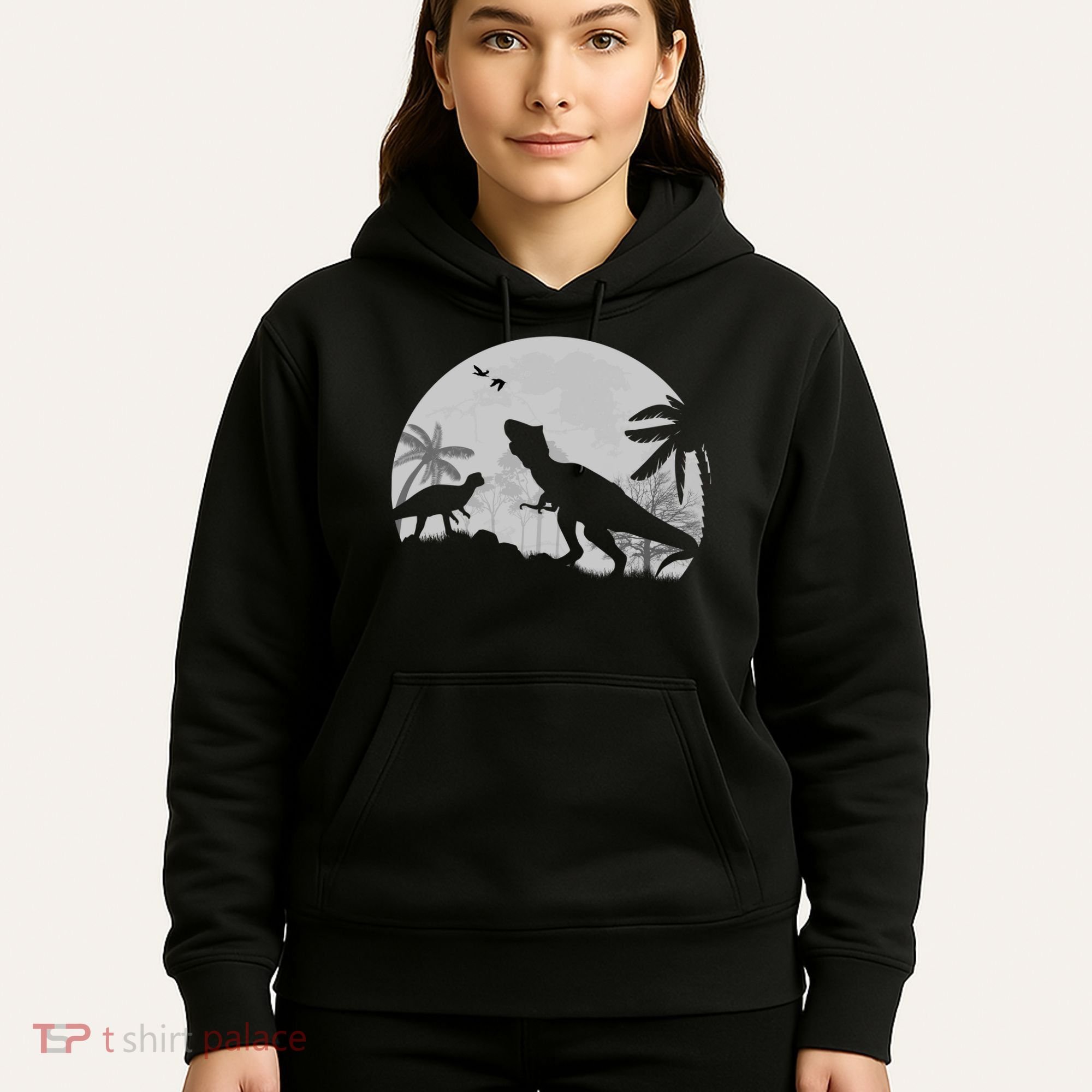 T-Rex In The Moon Hoodie