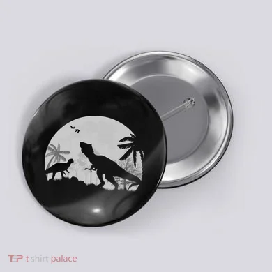 T-Rex In The Moon Button