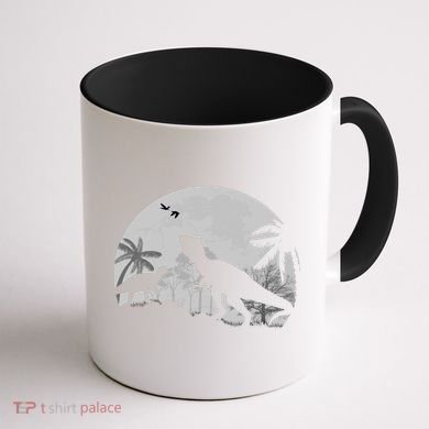 T-Rex In The Moon Coffee Mug back