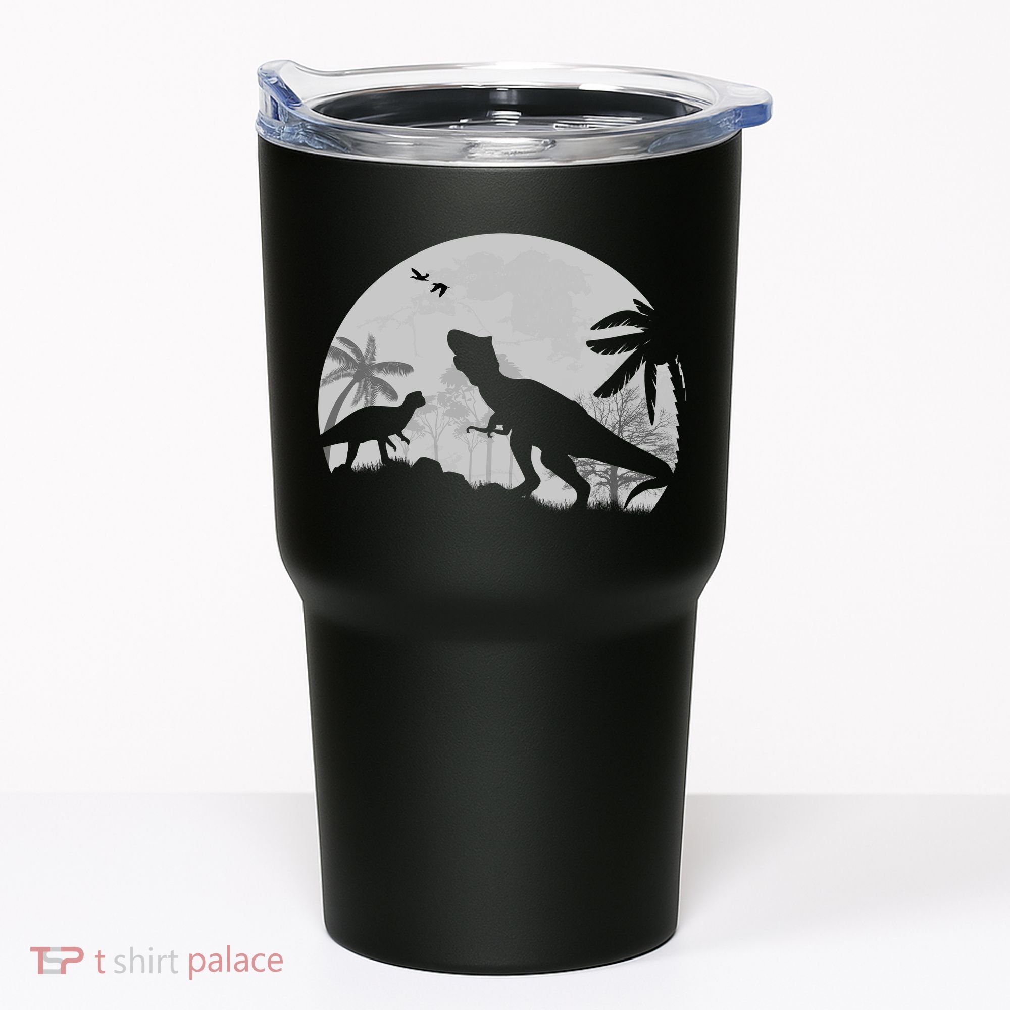 T-Rex In The Moon Tumbler