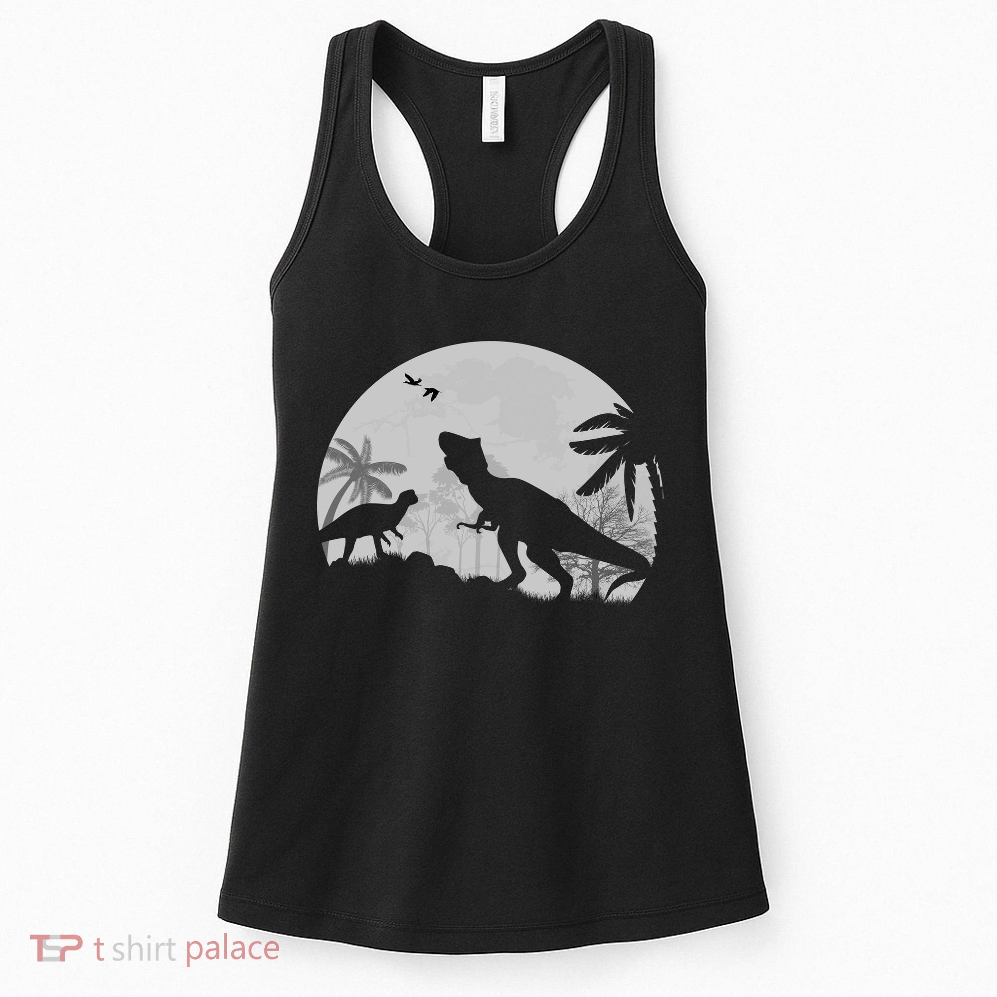 T-Rex In The Moon Women's Tank Top