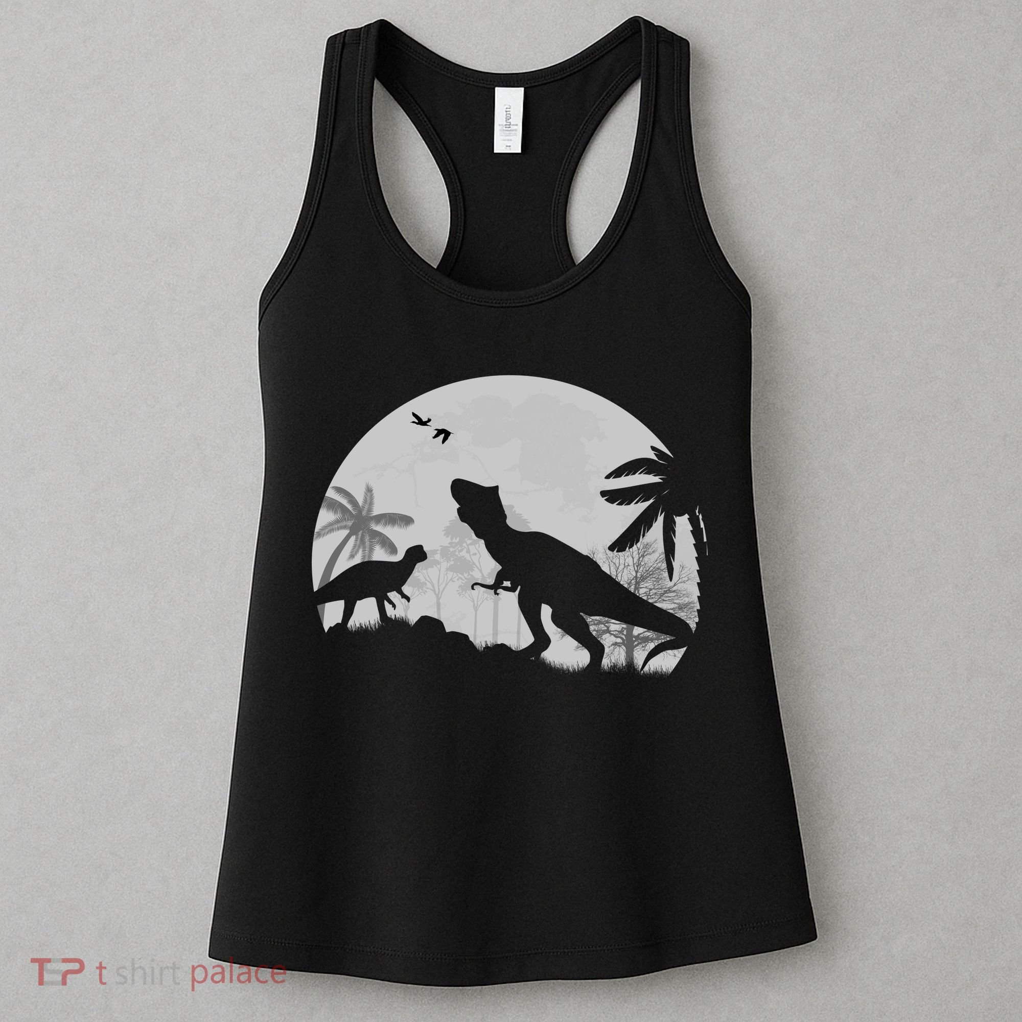 T-Rex In The Moon Women's Tank Top
