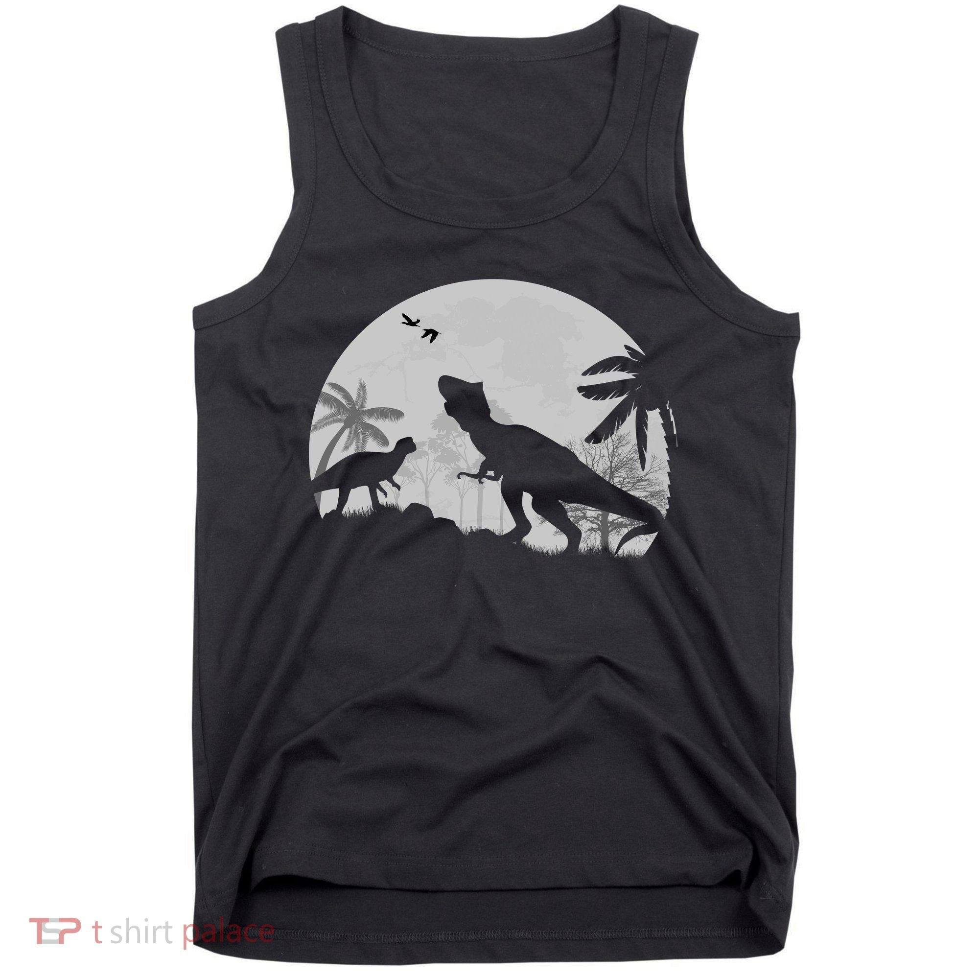 T-Rex In The Moon Tank Top