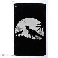 T-Rex In The Moon Golf Towel thumb 0