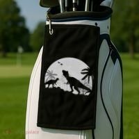 T-Rex In The Moon Golf Towel thumb 2