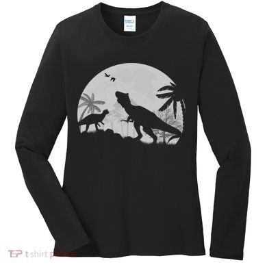 T-Rex In The Moon Women's Long Sleeve Shirt