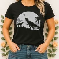 T-Rex In The Moon Women's T-Shirt thumb 2