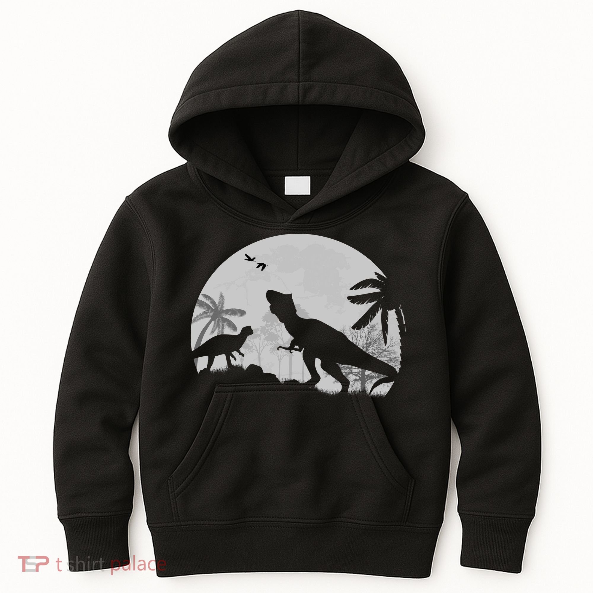 T-Rex In The Moon Kids Hoodie