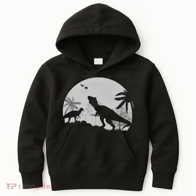 T-Rex In The Moon Kids Hoodie