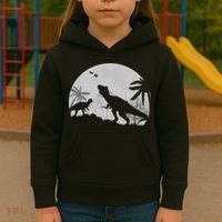 T-Rex In The Moon Kids Hoodie thumb 3