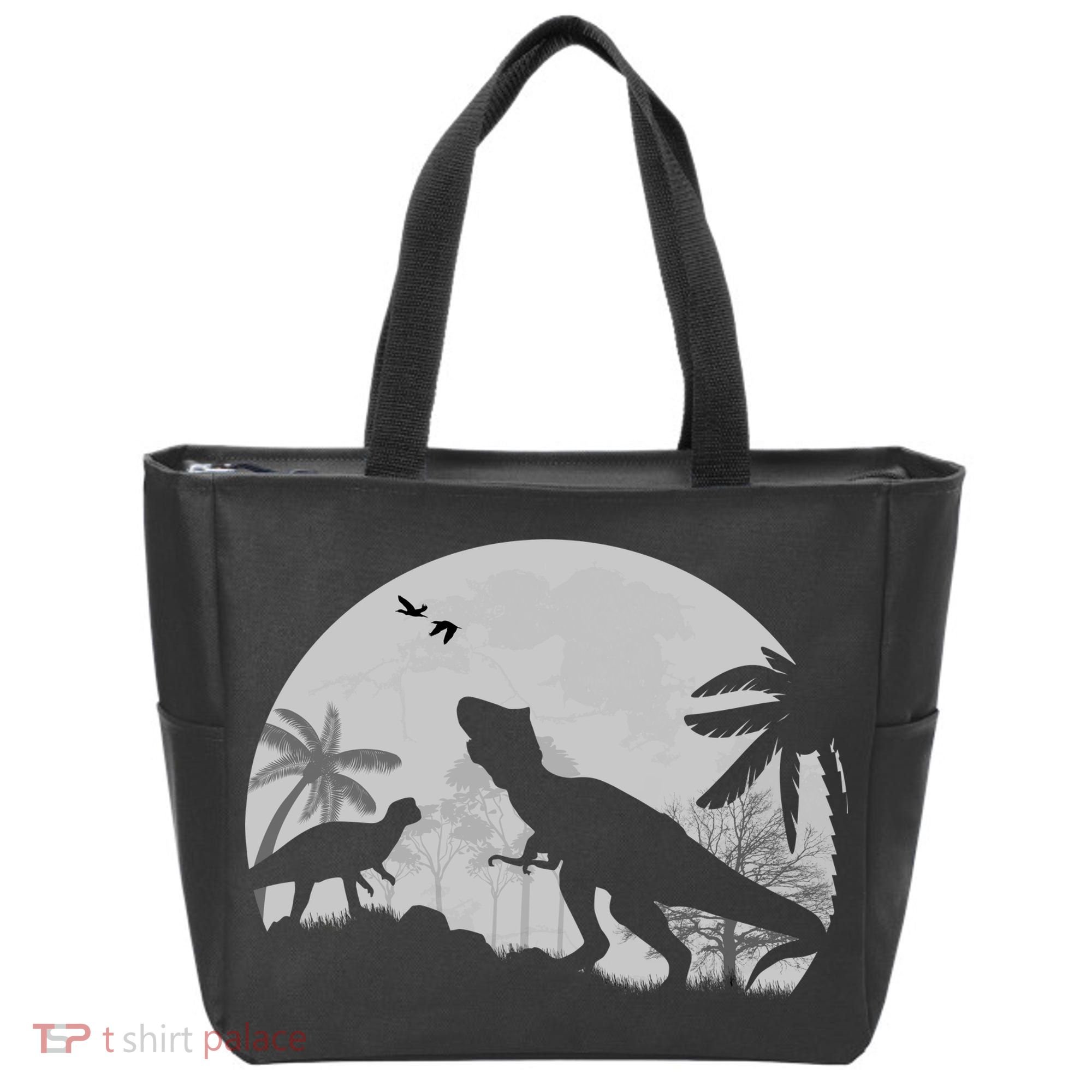 T-Rex In The Moon Tote Bag