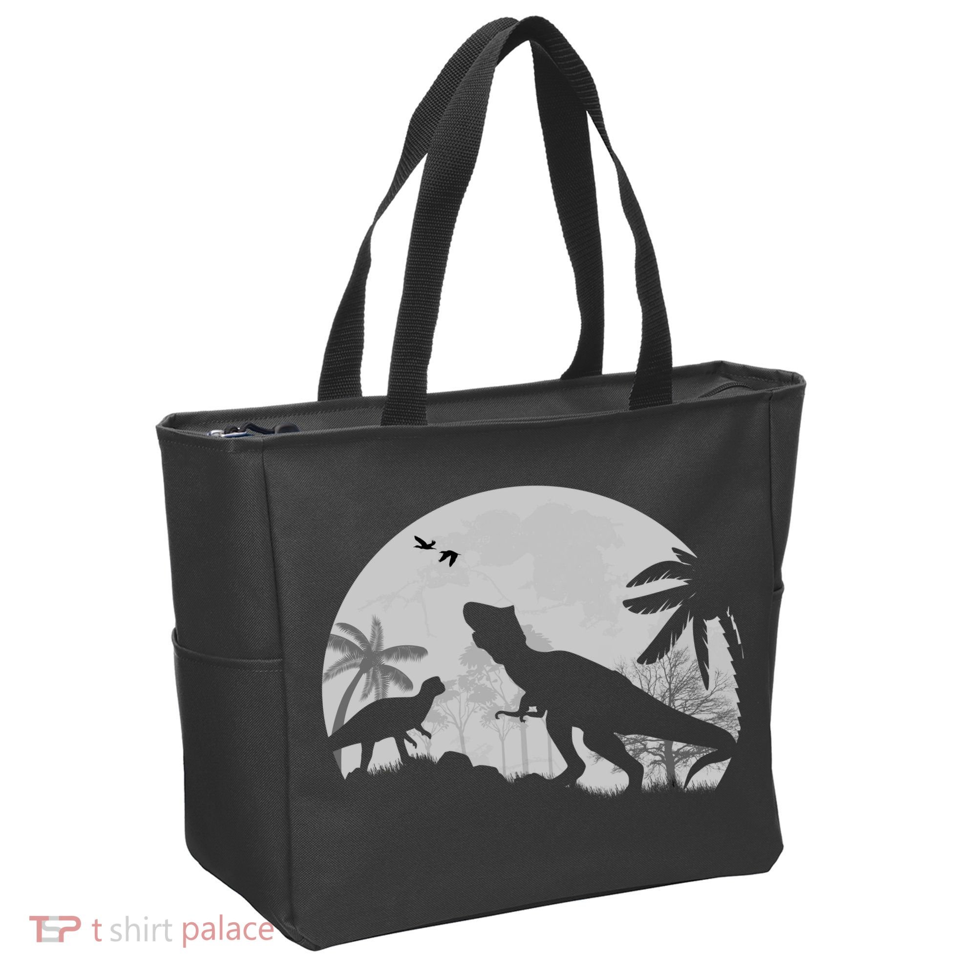 T-Rex In The Moon Tote Bag