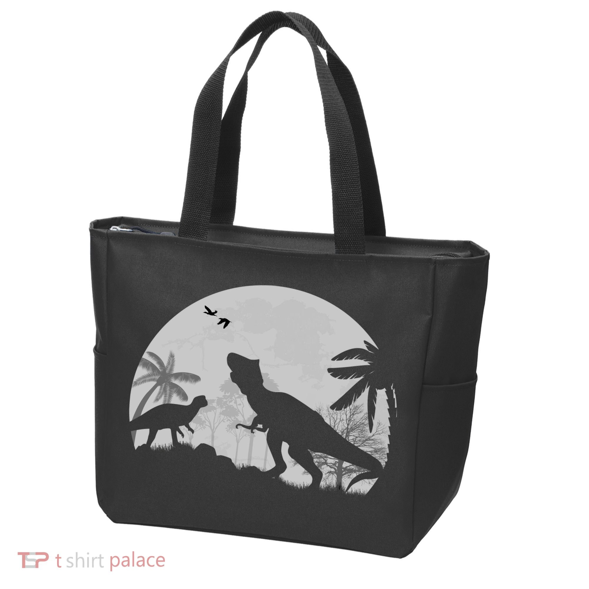 T-Rex In The Moon Tote Bag