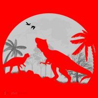 T-Rex In The Moon Santa Hat thumb 1