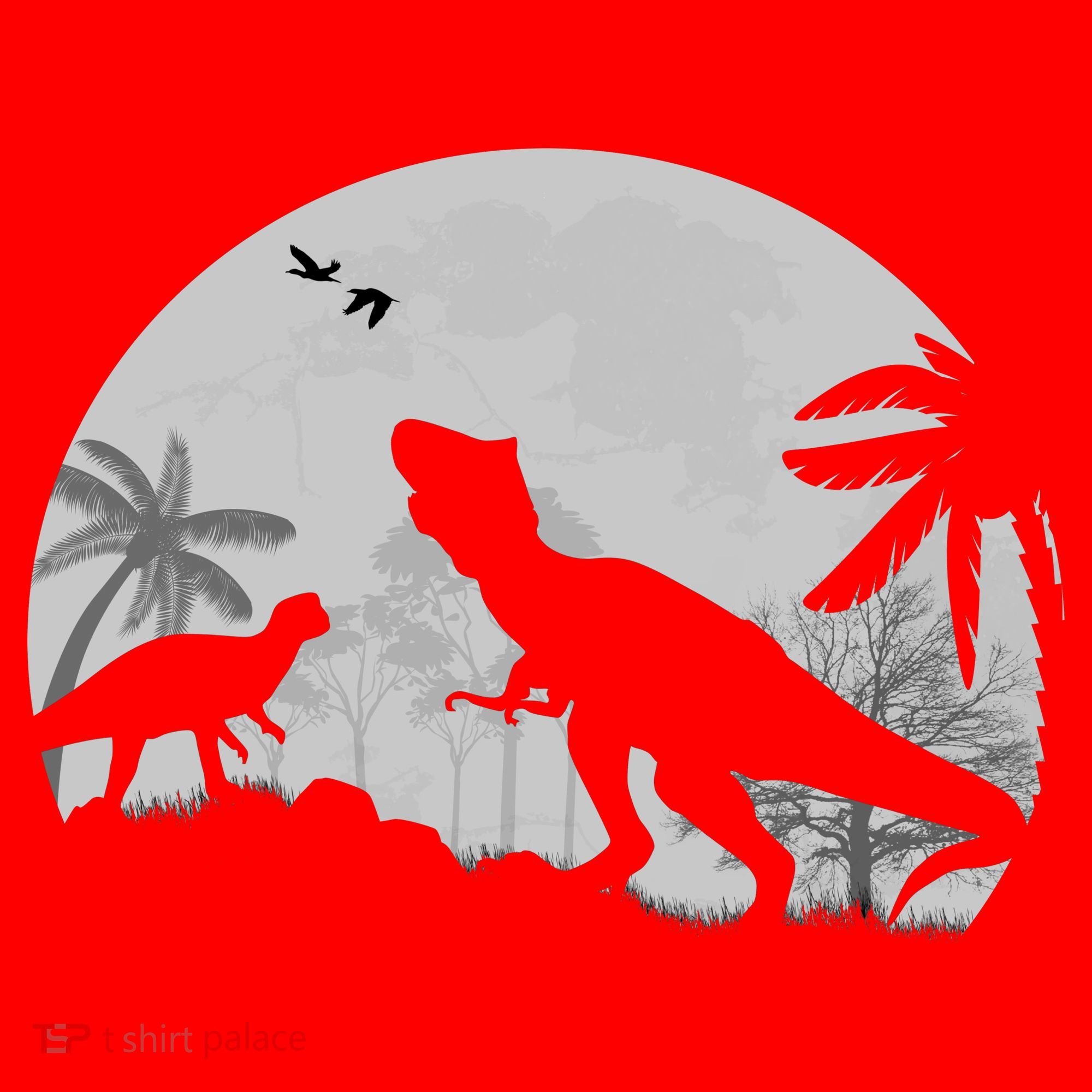 T-Rex In The Moon Santa Hat