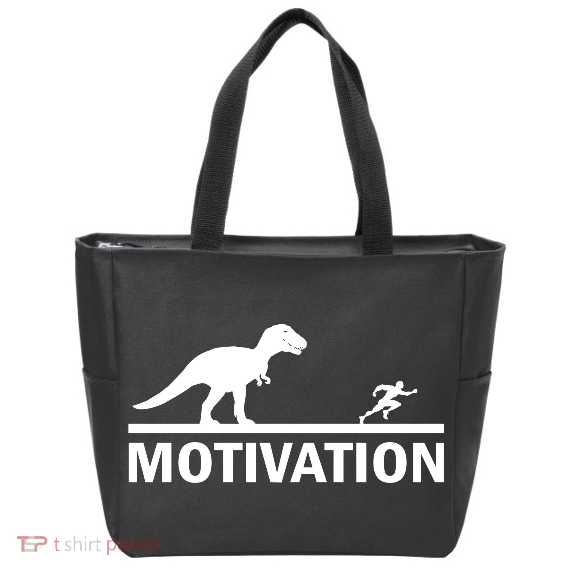 T-Rex Motivation Tote Bag