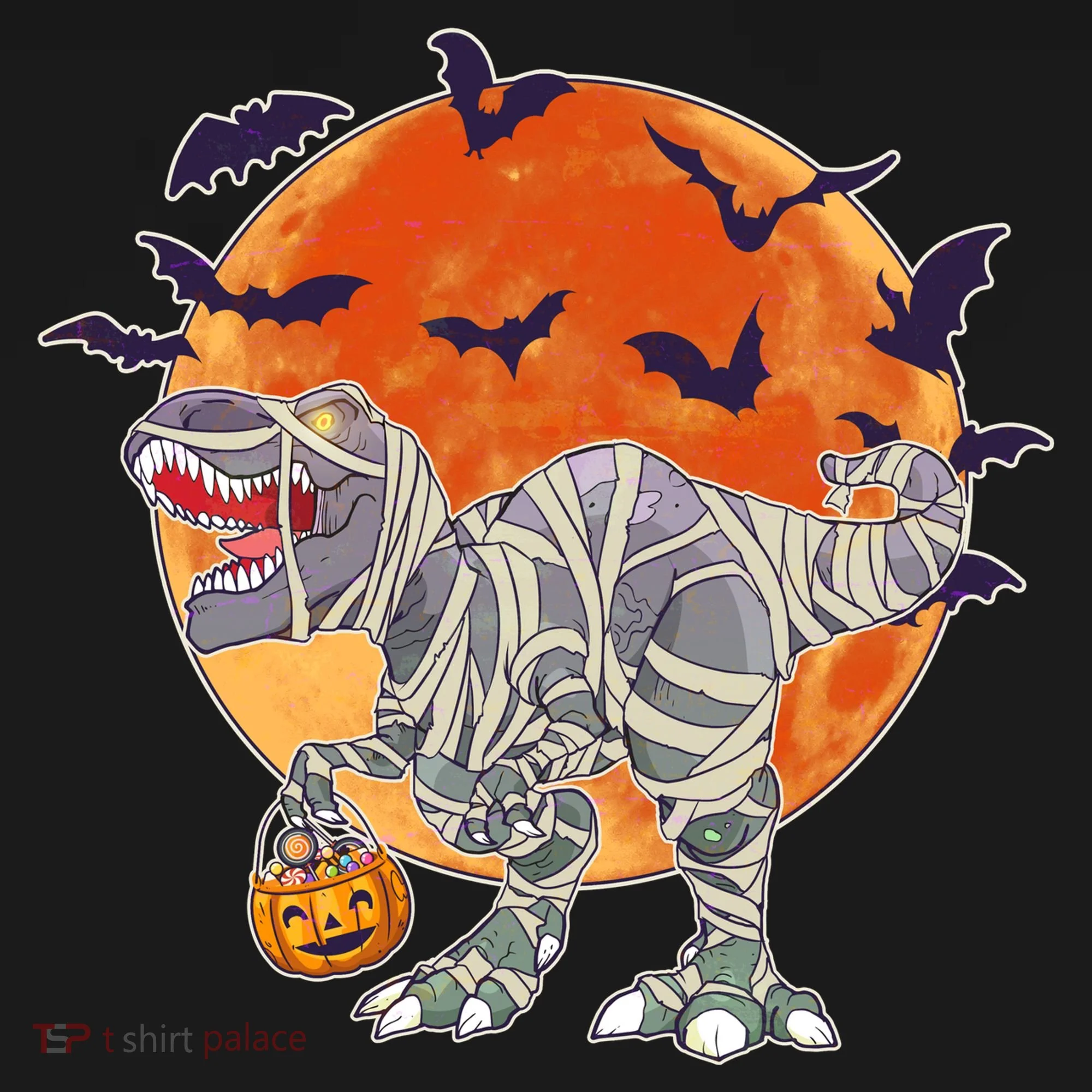 T-Rex Mummy Attack Spooky Halloween Doggie Tank