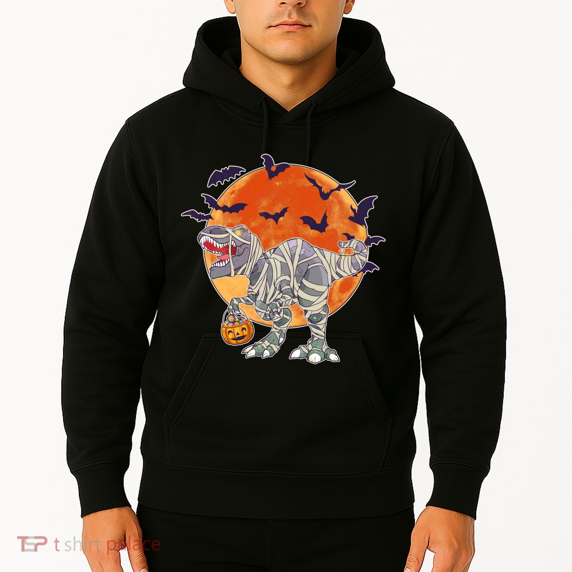 T-Rex Mummy Attack Spooky Halloween Hoodie