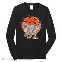 T-Rex Mummy Attack Spooky Halloween Long Sleeve Shirt thumb 0