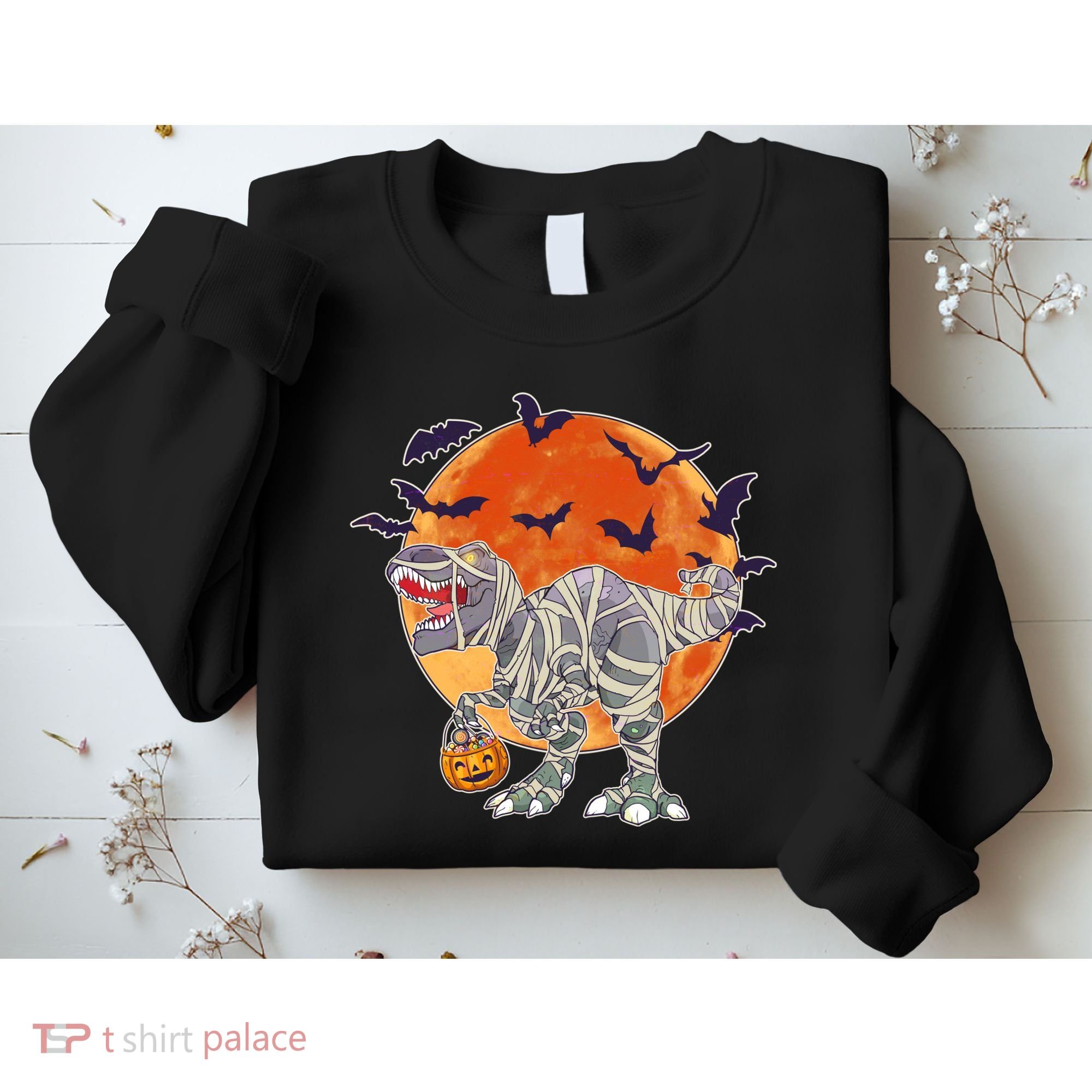 T-Rex Mummy Attack Spooky Halloween Sweatshirt