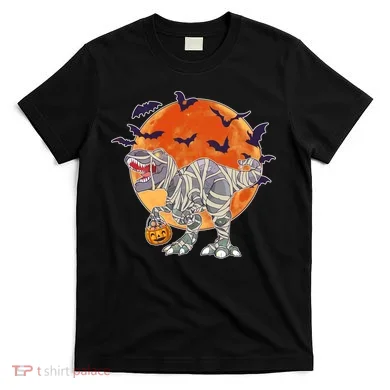 T-Rex Mummy Attack Spooky Halloween T-Shirt
