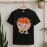 T-Rex Mummy Attack Spooky Halloween T-Shirt thumb 2
