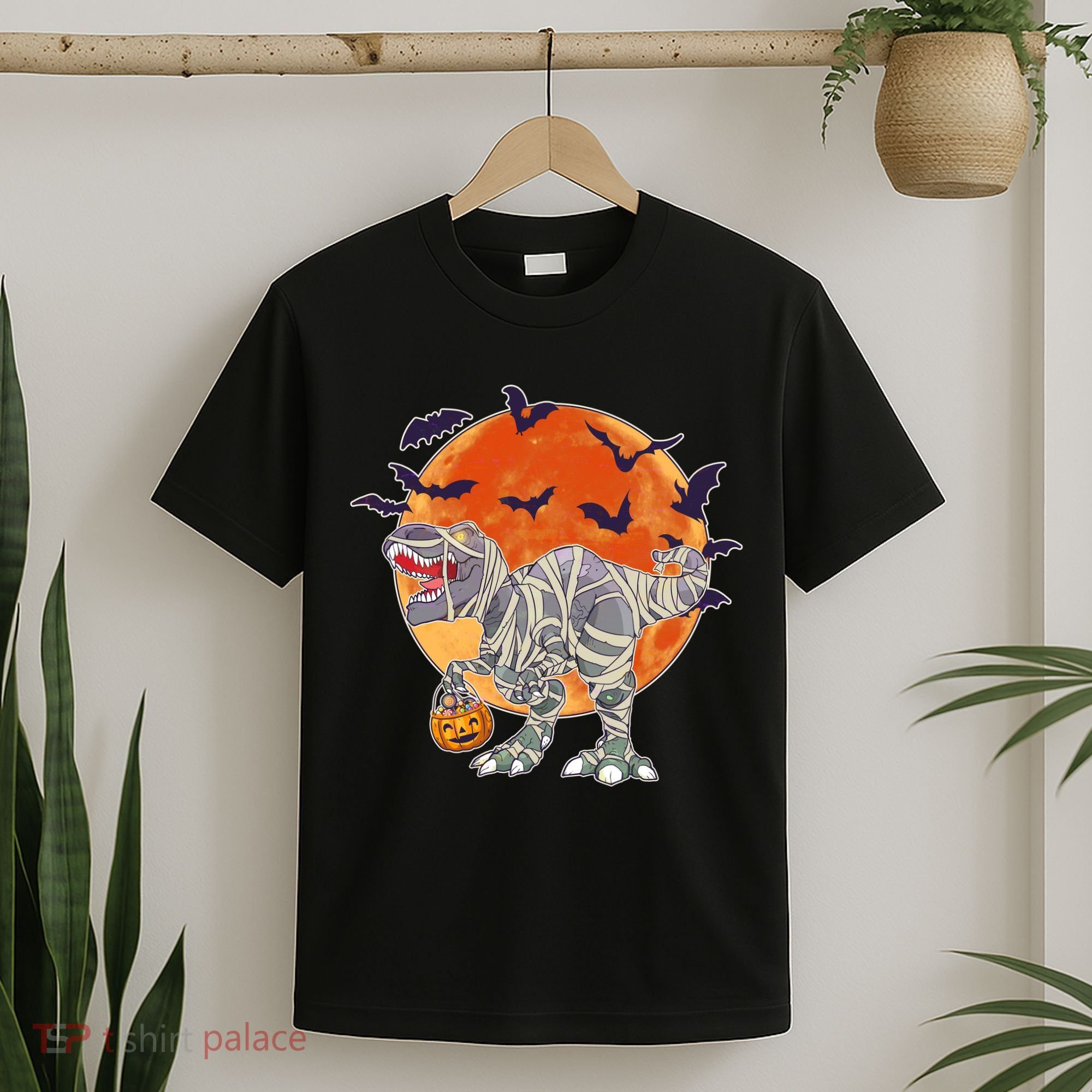 T-Rex Mummy Attack Spooky Halloween T-Shirt