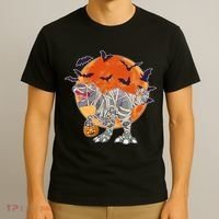 T-Rex Mummy Attack Spooky Halloween T-Shirt thumb 3