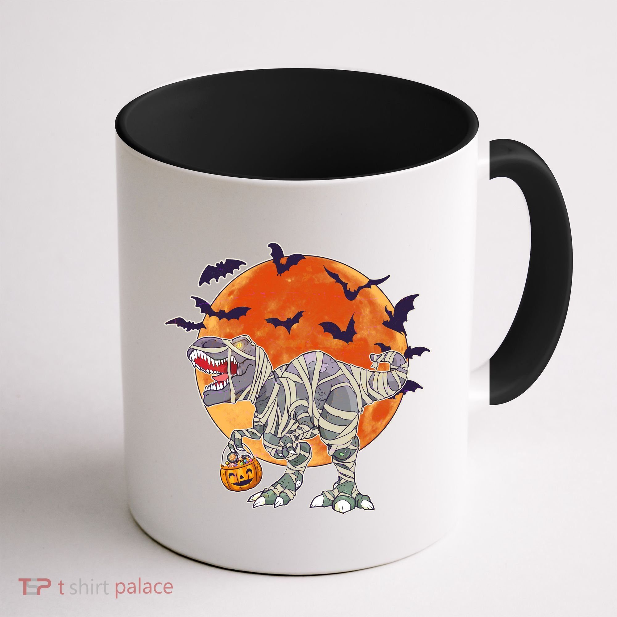 T-Rex Mummy Attack Spooky Halloween Coffee Mug
