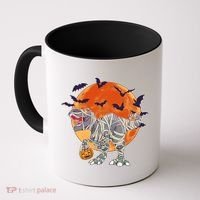 T-Rex Mummy Attack Spooky Halloween Coffee Mug thumb 0