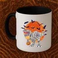 T-Rex Mummy Attack Spooky Halloween Coffee Mug thumb 2